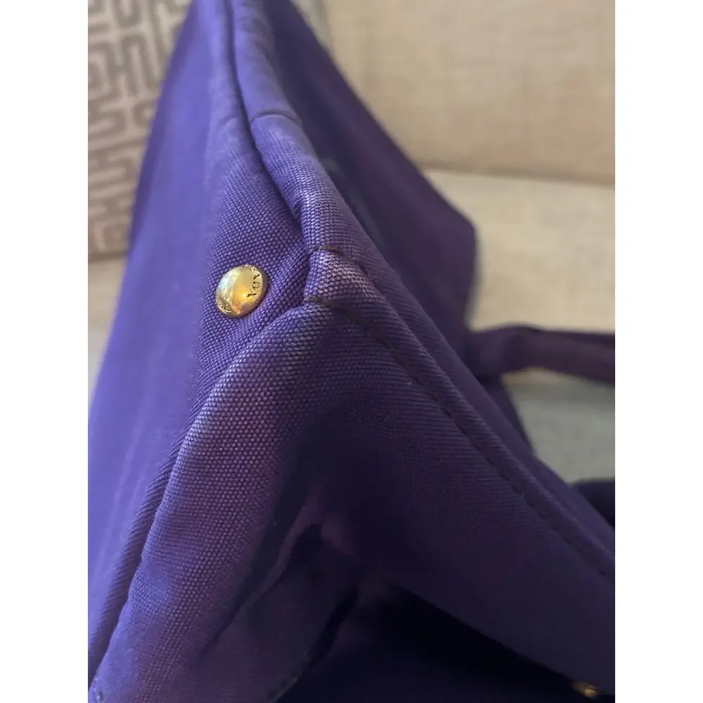 Large Prada Canapa Logo Tote in purple